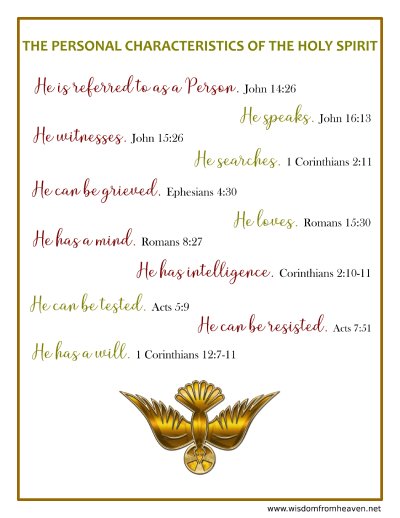 personal characteristics of the holy spirit