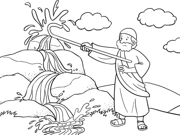 moses at the rock of water