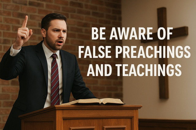 be aware of false preachings and teachings
